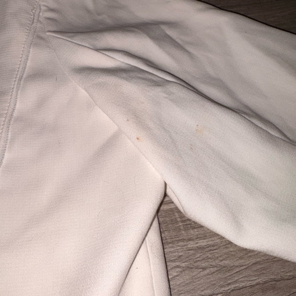 White House Black Market Collarless Petal Sleeve Jacket 14 casual office neutral - Picture 6 of 6